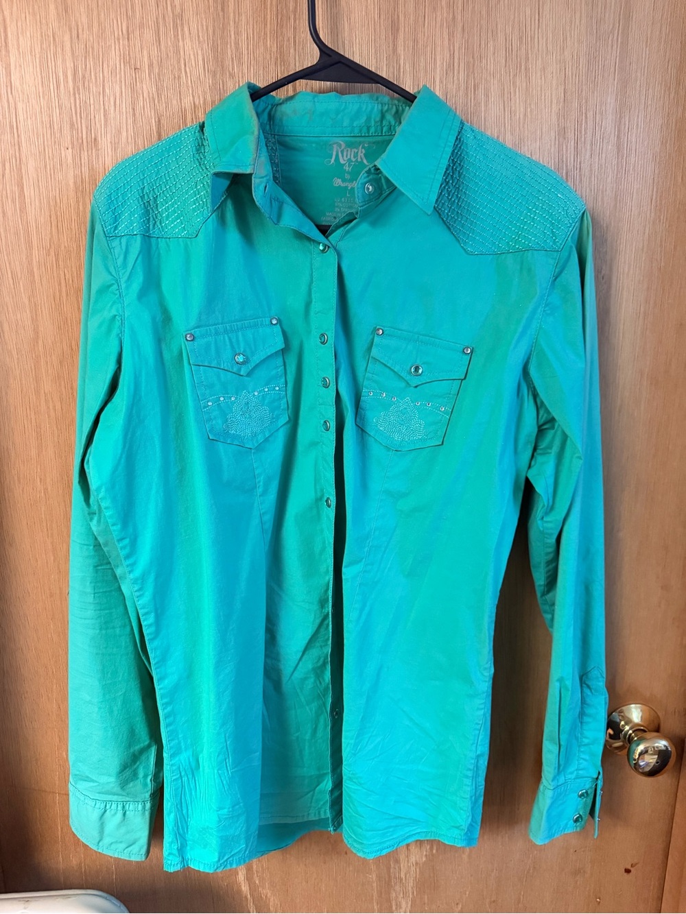 Rock & Republic Teal Western-Inspired Button-Down Shirt
